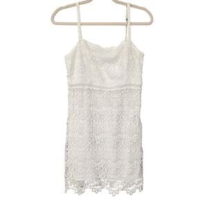Hollister Mini Lace Tank Dress White Sz S Bridal Wedding Beachy Concert Vacation